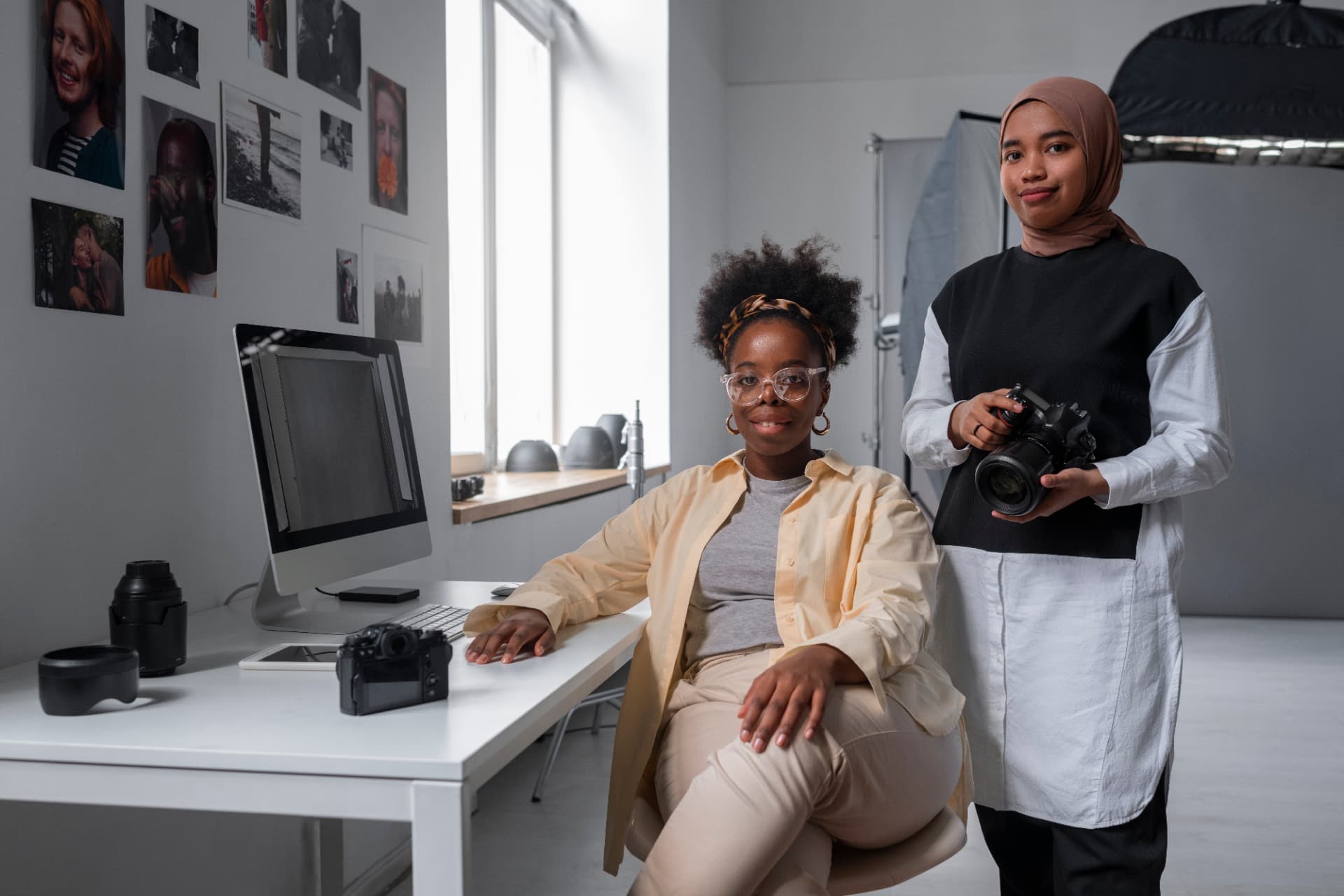 Two photographers in their creative studio